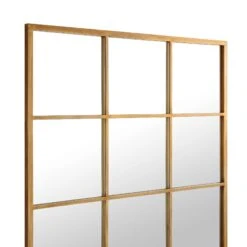 Chardwell Full Length Industrial Window Mirror - 180x100cm Antique Gold Metal Frame -Daals Store MIRR 005 GOLD detail1