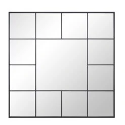 Herbert Industrial Metal Window Mirror 120 X 120 Cm, Black -Daals Store MIRR 017 BLACK WB1
