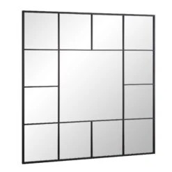 Herbert Industrial Metal Window Mirror 120 X 120 Cm, Black -Daals Store MIRR 017 BLACK WB2