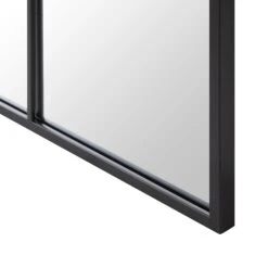 Herbert Industrial Metal Window Mirror 120 X 120 Cm, Black -Daals Store MIRR 017 BLACK detail2
