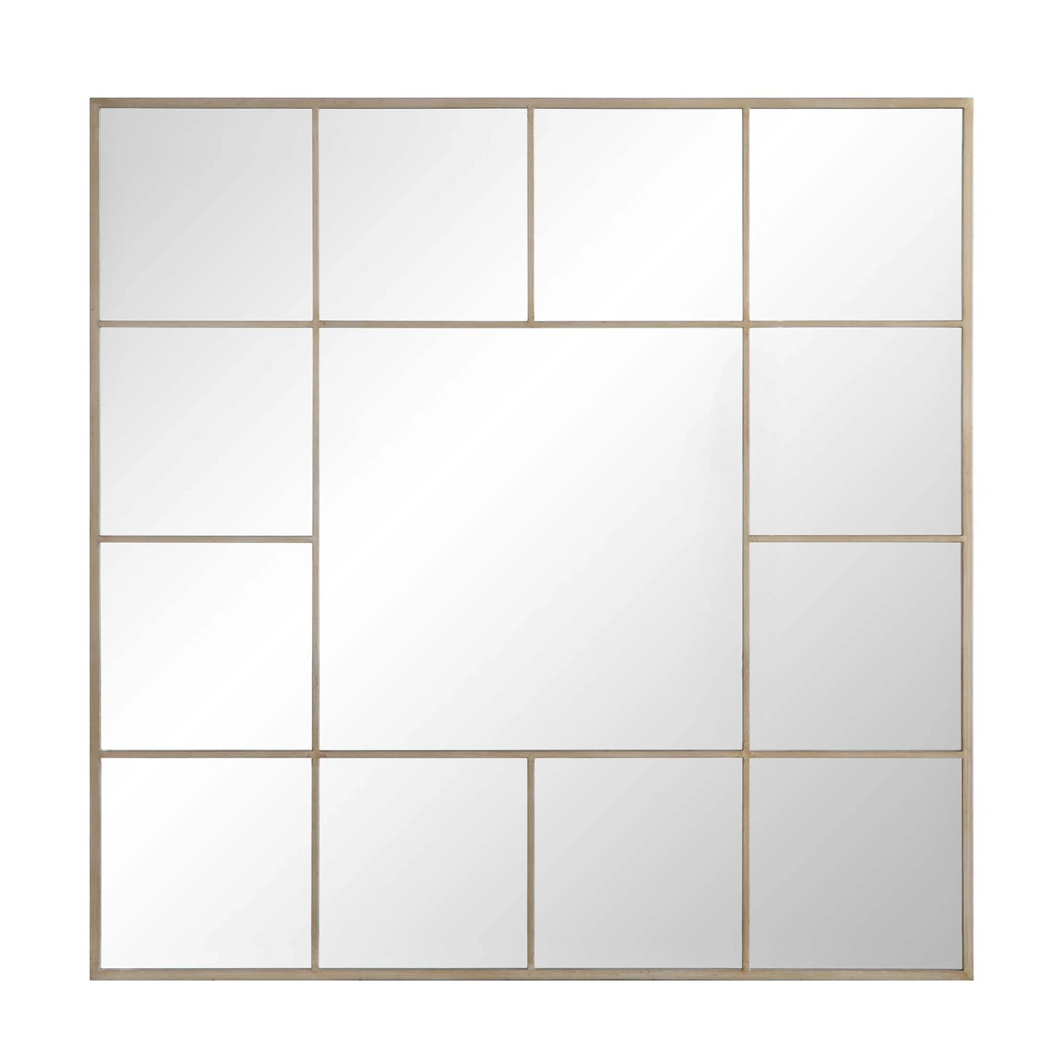 Herbert Industrial 16-Pane Metal Window Mirror β Antique Silver 120 x 120 cm Square Wall Mirror 3 Herbert Industrial 16-Pane Metal Window Mirror β Antique Silver 120 x 120 cm Square Wall Mirror - Image 3