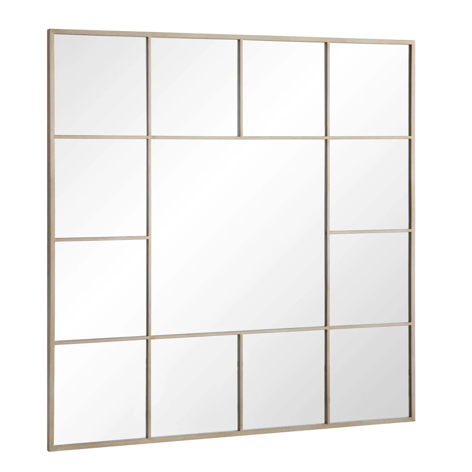 Herbert Industrial 16-Pane Metal Window Mirror β Antique Silver 120 x 120 cm Square Wall Mirror 4 Herbert Industrial 16-Pane Metal Window Mirror β Antique Silver 120 x 120 cm Square Wall Mirror - Image 4
