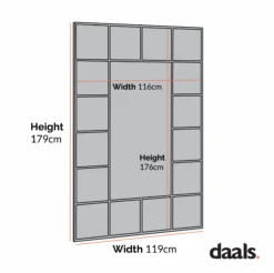 Herbert Full Length Metal Frame Window Mirror 180 X 120 Cm, Black 12 Herbert Full Length Metal Frame Window Mirror 180 X 120 Cm, Black -Daals Store MIRR 019 CHART