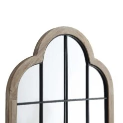 Southam Arched Full Length Window Mirror – Distressed Fir Wood Vintage Style (160 x 76 cm) -Daals Store MIRR 028 WOOD detail1