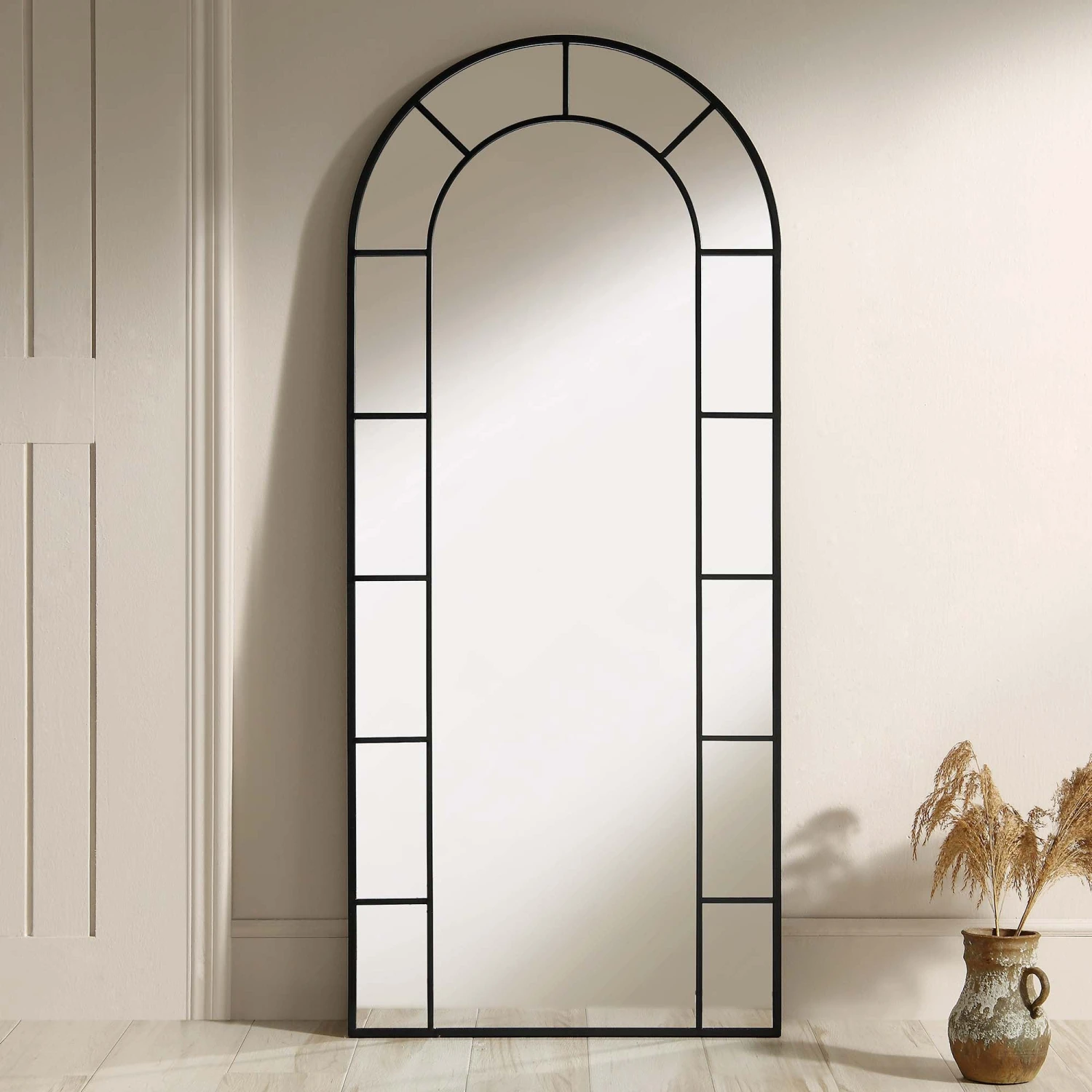 Beaumont Arched Full Length Metal Frame Mirror 178 X 76 Cm, Black 2 Beaumont Arched Full Length Metal Frame Mirror 178 X 76 Cm, Black - Image 2