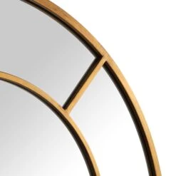 Beaumont Arched Windowpane Full Length Leaner Mirror – Antique Gold Metal Frame, 178 x 76 cm -Daals Store MIRR 029 GOLD detail2