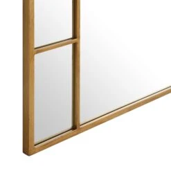 Beaumont Arched Windowpane Full Length Leaner Mirror – Antique Gold Metal Frame, 178 x 76 cm -Daals Store MIRR 029 GOLD detail3