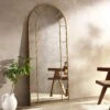 Beaumont Arched Full Length Metal Frame Mirror 178 X 76 Cm, Antique Gold Effect -Daals Store MIRR 029 GOLD main