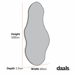 Bala Large Irregular Frameless Pond Mirror (100 x 60 cm) – Handcrafted Organic Wall Mirror -Daals Store MIRR 030 CHART