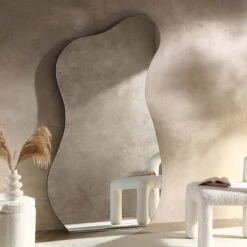 Bala Irregular Shaped Frameless Extra Large Full Length Pond Mirror 180 X 100 Cm