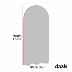 Concord Arched Frameless Full Length Mirror 170 X 80 Cm -Daals Store MIRR 036 CHART