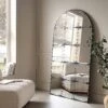 Bibury Antiqued Arched Full Length Mirror - 180 x 100 cm Distressed Black Window Pane Mirror -Daals Store MIRR 043 BLACK main