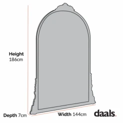 Mirabel Extra Large Full Length Mirror - Antique Gold Ornate Frame - 186 x 144 cm -Daals Store MIRR 046 CHART