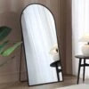 Dina Freestanding Arched Full Length Metal Frame Mirror 160 X 76 Cm, Black -Daals Store MIRR 049 BLACK main