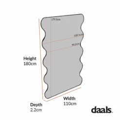 Luisa Wavy Curved Full Length Mirror 180 X 110 Cm, White 14 Luisa Wavy Curved Full Length Mirror 180 X 110 Cm, White -Daals Store MIRR 050 CHART