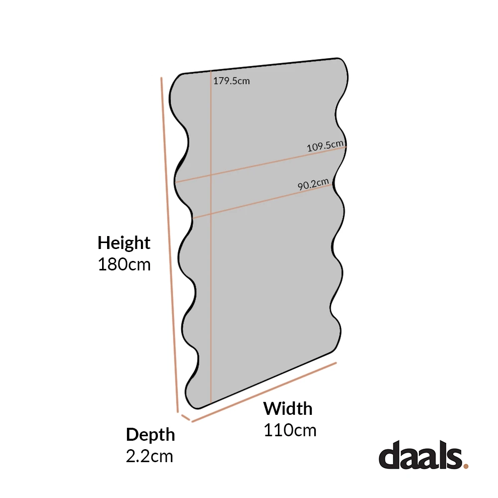 Luisa Wavy Curved Full Length Mirror 180 X 110 Cm, White 6 Luisa Wavy Curved Full Length Mirror 180 X 110 Cm, White - Image 6