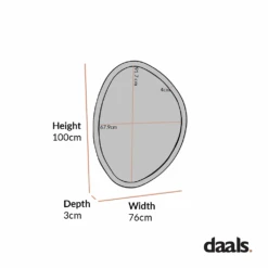 Edo Irregular Pebble Wall Mirror β 100 x 76 cm Washed White Solid Wood Organic Frame 15 Edo Irregular Pebble Wall Mirror β 100 x 76 cm Washed White Solid Wood Organic Frame -Daals Store MIRR 063 CHART 1