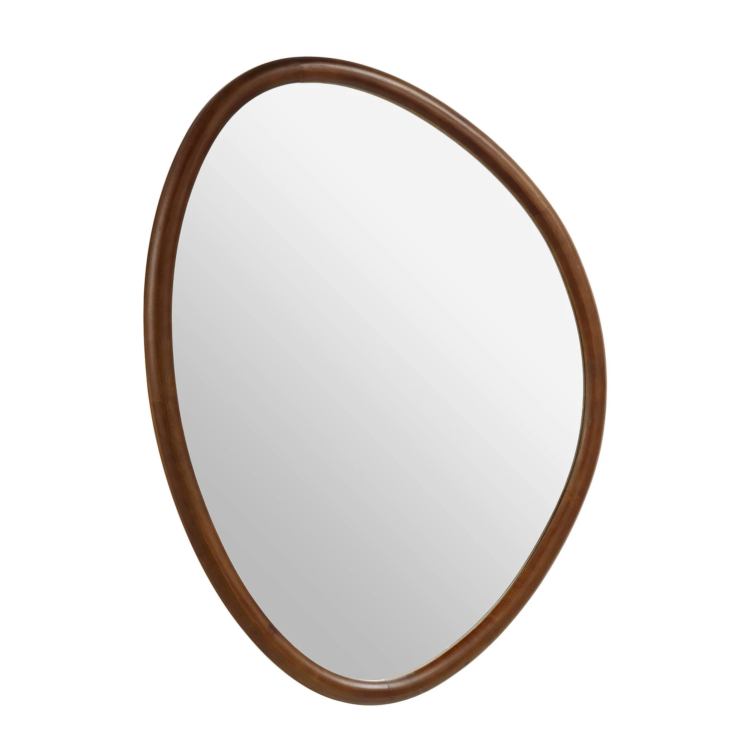 Edo Irregular Pebble Wall Wooden Mirror 100 X 76 Cm, Walnut 3 Edo Irregular Pebble Wall Wooden Mirror 100 X 76 Cm, Walnut - Image 3