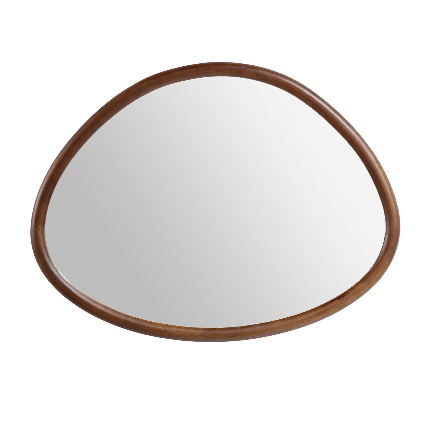 Edo Irregular Pebble Wall Wooden Mirror 100 X 76 Cm, Walnut 4 Edo Irregular Pebble Wall Wooden Mirror 100 X 76 Cm, Walnut - Image 4