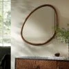 Edo Irregular Pebble Wall Wooden Mirror 100 X 76 Cm, Walnut -Daals Store MIRR 063 WALNUT main