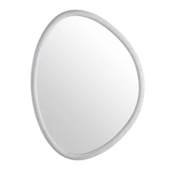 Edo Irregular Pebble Wall Mirror β 100 x 76 cm Washed White Solid Wood Organic Frame 13 Edo Irregular Pebble Wall Mirror β 100 x 76 cm Washed White Solid Wood Organic Frame -Daals Store MIRR 063 WHITE WB1