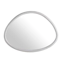 Edo Irregular Pebble Wall Mirror β 100 x 76 cm Washed White Solid Wood Organic Frame 14 Edo Irregular Pebble Wall Mirror β 100 x 76 cm Washed White Solid Wood Organic Frame -Daals Store MIRR 063 WHITE WB2