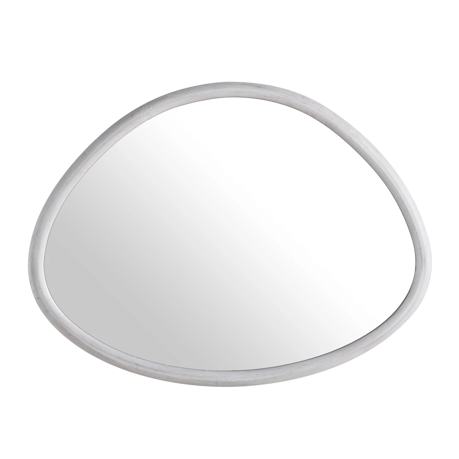 Edo Irregular Pebble Wall Mirror β 100 x 76 cm Washed White Solid Wood Organic Frame 6 Edo Irregular Pebble Wall Mirror β 100 x 76 cm Washed White Solid Wood Organic Frame - Image 6