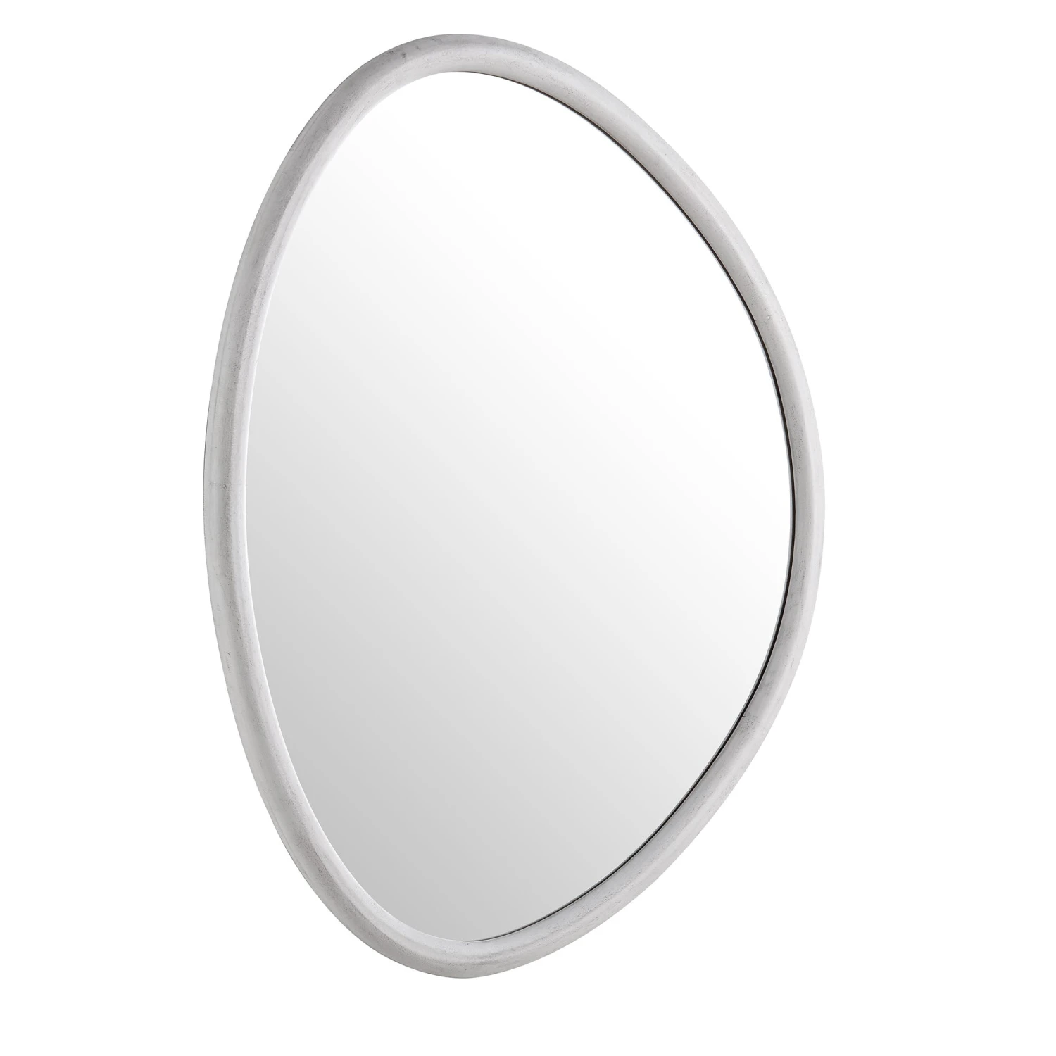 Edo Irregular Pebble Wall Mirror β 100 x 76 cm Washed White Solid Wood Organic Frame 8 Edo Irregular Pebble Wall Mirror β 100 x 76 cm Washed White Solid Wood Organic Frame - Image 8