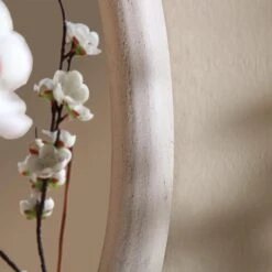 Edo Irregular Pebble Wall Mirror β 100 x 76 cm Washed White Solid Wood Organic Frame 12 Edo Irregular Pebble Wall Mirror β 100 x 76 cm Washed White Solid Wood Organic Frame -Daals Store MIRR 063 WHITE scene3