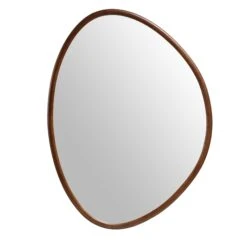Edo Irregular Pebble Large Wooden Mirror 160 x 120 cm – Solid Walnut Frame Organic Design -Daals Store MIRR 073 WALNUT WB1