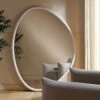 Edo Irregular Pebble Large Wooden Mirror 160 x 120 cm – Washed White Distressed Finish
