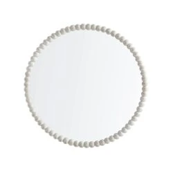 Luna Round Bobbin Wall Mirror 77 X 77 Cm, Washed White -Daals Store MIRR 083 WASHWHITE WB1