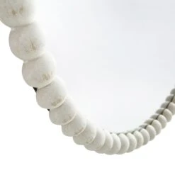 Luna Round Bobbin Wall Mirror 77 X 77 Cm, Washed White -Daals Store MIRR 083 WASHWHITE detail2