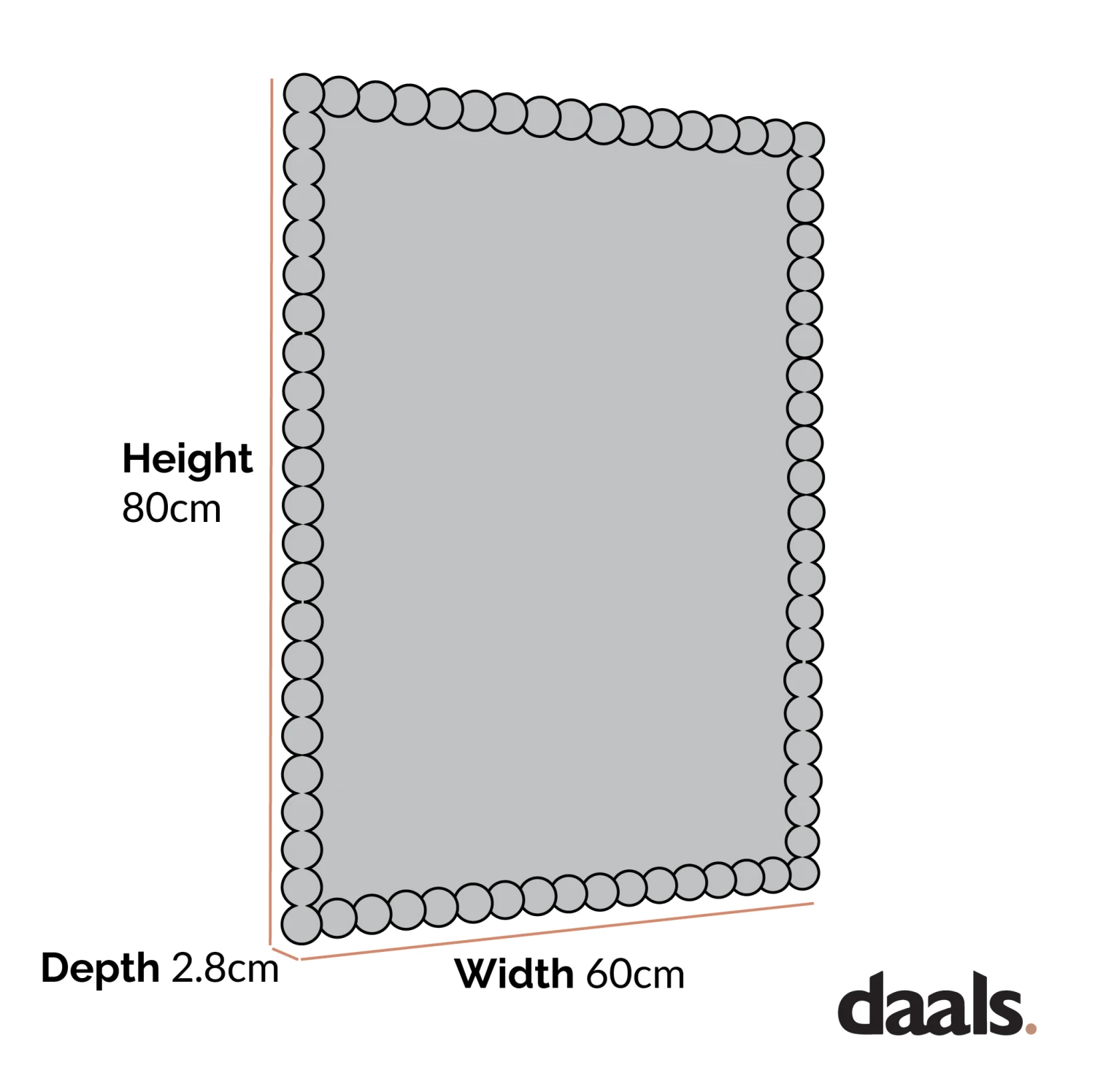 Luna Rectangular Bobbin Wall Mirror 80 X 60 Cm, Washed White 5 Luna Rectangular Bobbin Wall Mirror 80 X 60 Cm, Washed White - Image 5