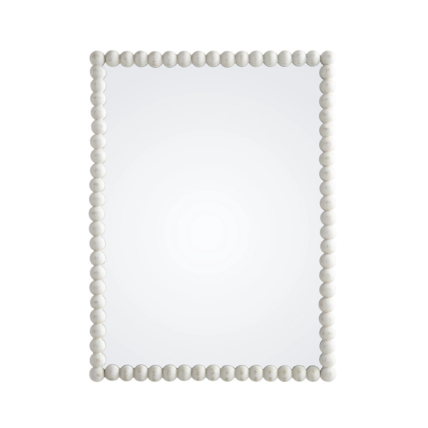 Luna Rectangular Bobbin Wall Mirror 80 X 60 Cm, Washed White 3 Luna Rectangular Bobbin Wall Mirror 80 X 60 Cm, Washed White - Image 3