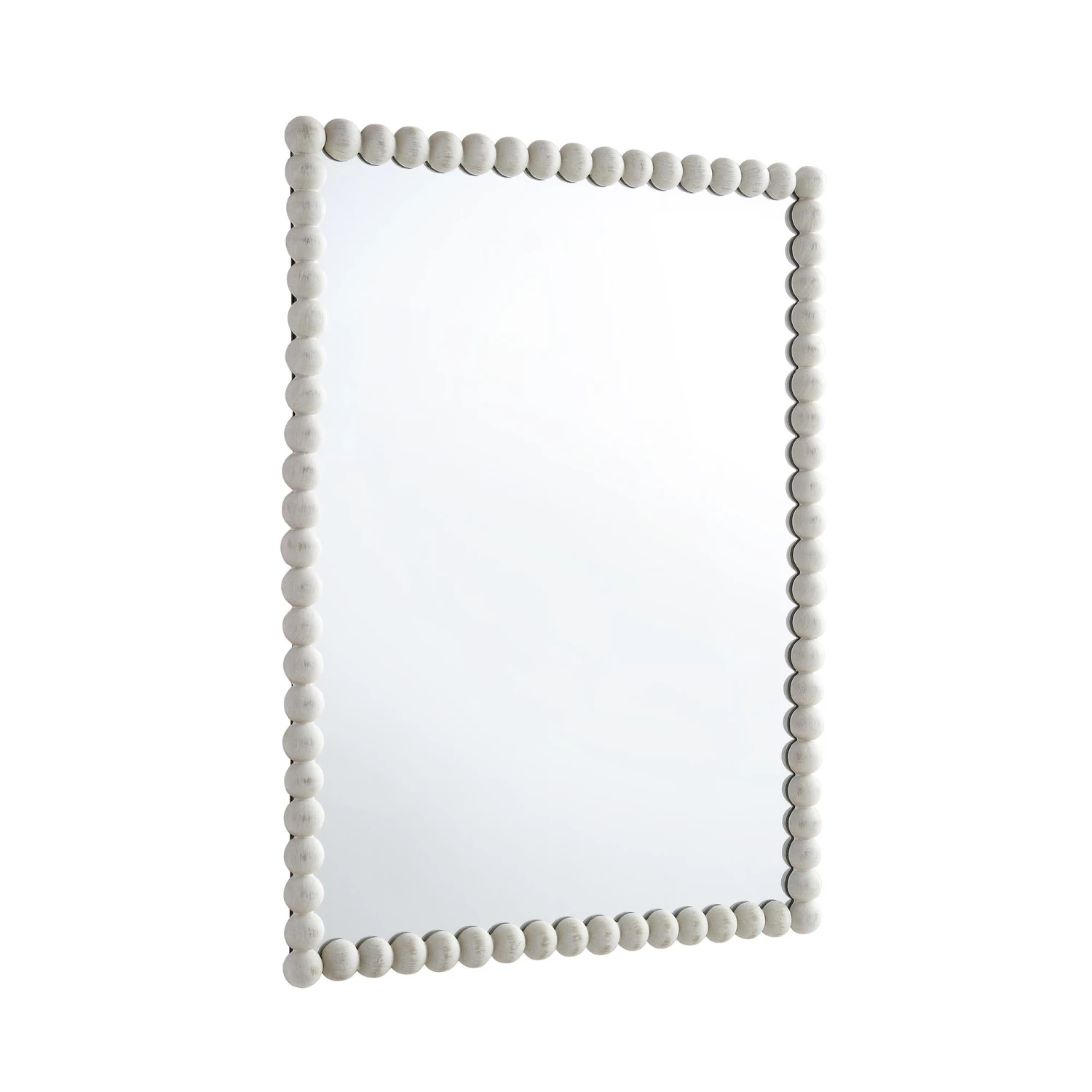 Luna Rectangular Bobbin Wall Mirror 80 X 60 Cm, Washed White 4 Luna Rectangular Bobbin Wall Mirror 80 X 60 Cm, Washed White - Image 4