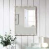 Luna Washed White Bobbin Rectangular Wall Mirror – 80 x 60 cm Decorative Spindle Frame -Daals Store MIRR 089 WASHWHITE main