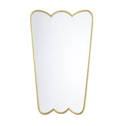 Berkeley Scalloped Edge Wall Mirror - Gold Finish Glamorous Curved Frame Mirror -Daals Store MIRR 097 GOLD WB1