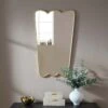 Berkeley Scalloped Edge Wall Mirror - Gold Finish Glamorous Curved Frame Mirror -Daals Store MIRR 097 GOLD main