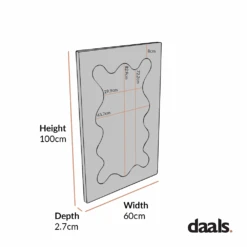 Destin Wave Mirror 100 X 60 Cm, Taupe Gloss -Daals Store MIRR 100 CHART