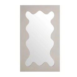 Destin Wave Mirror 100 X 60 Cm, Taupe Gloss -Daals Store MIRR 100 TAUPE GLOSS WB1