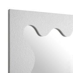 Destin Wave 100 x 60 cm White Matte – Textured Wavy Design Wall Mirror -Daals Store MIRR 100 WHITE MATTE detail1