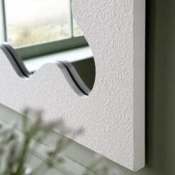 Destin Wave 100 x 60 cm White Matte – Textured Wavy Design Wall Mirror -Daals Store MIRR 100 WHITE MATTE scene2