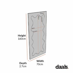 Destin Wave Contemporary Full Length Mirror – 160 x 70 cm Taupe Gloss Wavy Frame Dressing Mirror -Daals Store MIRR 160 CHART 1