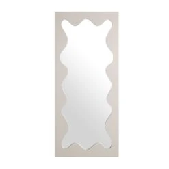 Destin Wave Contemporary Full Length Mirror – 160 x 70 cm Taupe Gloss Wavy Frame Dressing Mirror -Daals Store MIRR 160 TAUPE GLOSS WB1