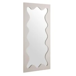Destin Wave Contemporary Full Length Mirror – 160 x 70 cm Taupe Gloss Wavy Frame Dressing Mirror -Daals Store MIRR 160 TAUPE GLOSS WB2