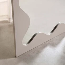 Destin Wave Contemporary Full Length Mirror – 160 x 70 cm Taupe Gloss Wavy Frame Dressing Mirror -Daals Store MIRR 160 TAUPE GLOSS scene3