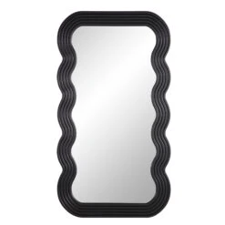 Venus Matte Black Wavy Full Length Mirror – 180x100cm Ettore Sottsass Inspired Floor Mirror -Daals Store MIRR 162 BLACK WB1