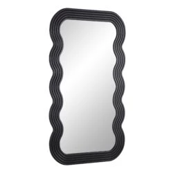 Venus Matte Black Wavy Full Length Mirror – 180x100cm Ettore Sottsass Inspired Floor Mirror -Daals Store MIRR 162 BLACK WB2