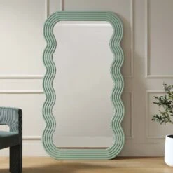 Venus Full Length Wave Mirror 180 X 100 Cm, Sage Green -Daals Store MIRR 162 SAGE scene1